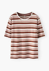 Gestreiftes T-Shirt, Perle/Ros&eacute;, webstill