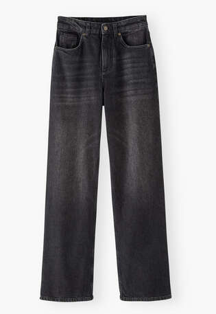 Boyfriend Jeans, Schwarz, webstill