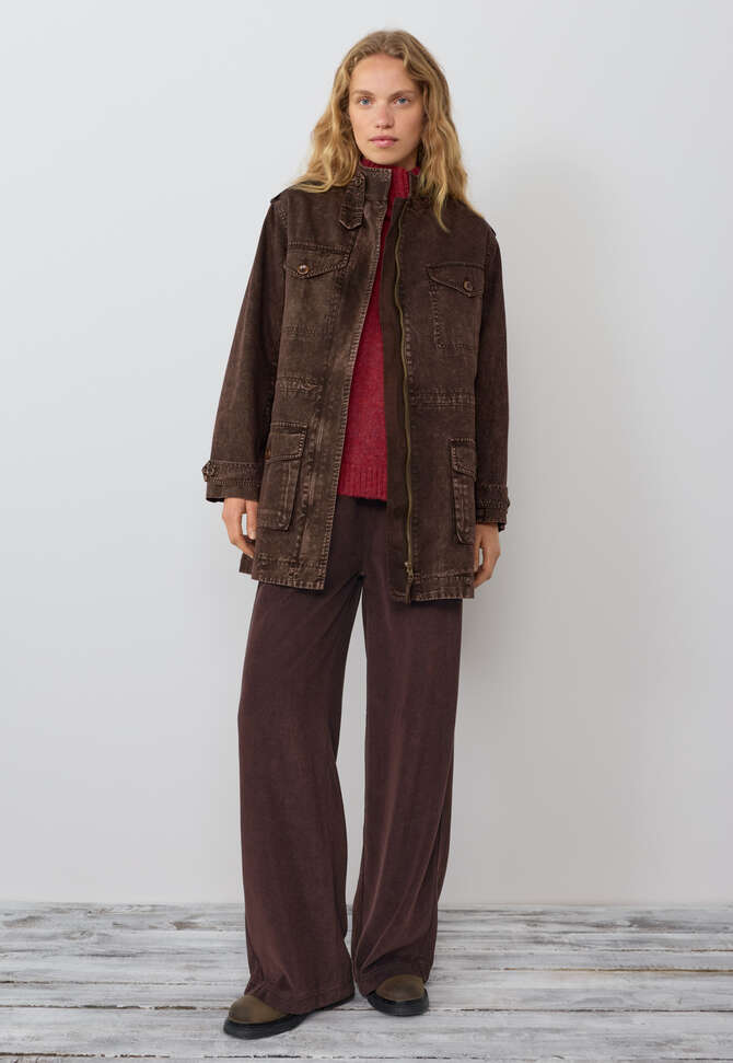 Jacke in Waschoptik, Dunkle Schokolade, completeTheLook