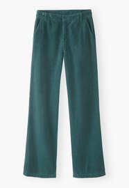 Hose mit geradem Bein aus Cord, Aquamarin, webstill