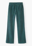 Hose mit geradem Bein aus Cord, Aquamarin, webstill