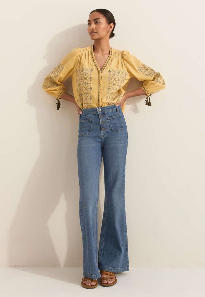 Bestickte Bluse, Warmes Gelb, completeTheLook