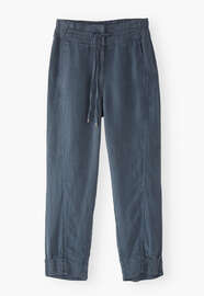 Schmal zulaufende Hose, Gewaschenes Tintenblau, webstill