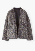 Gesteppte Jacke mit Print, Kohlschwarz/Nerz, webstill