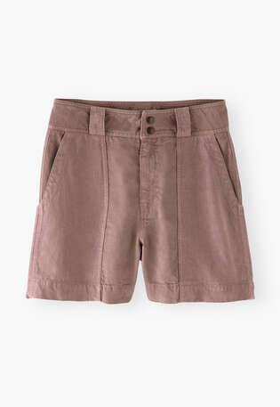 Kontraststoff-Shorts, Rauchiges Traubenrot, webstill