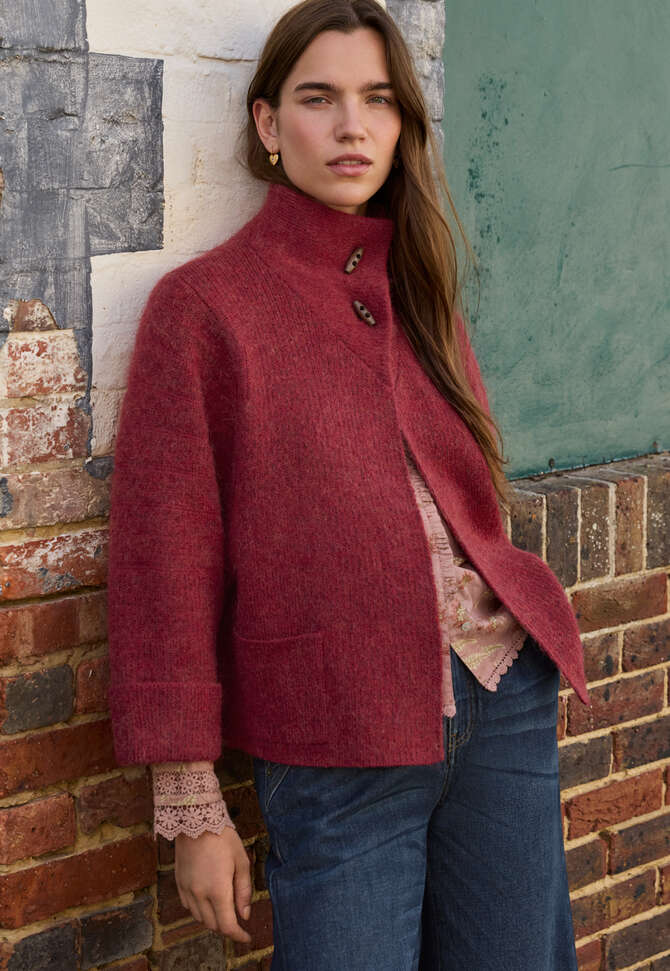 Strickjacke, Rubinrot, completeTheLook