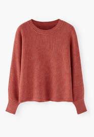 Perlmuster-Pullover, Zartes Rot, webstill