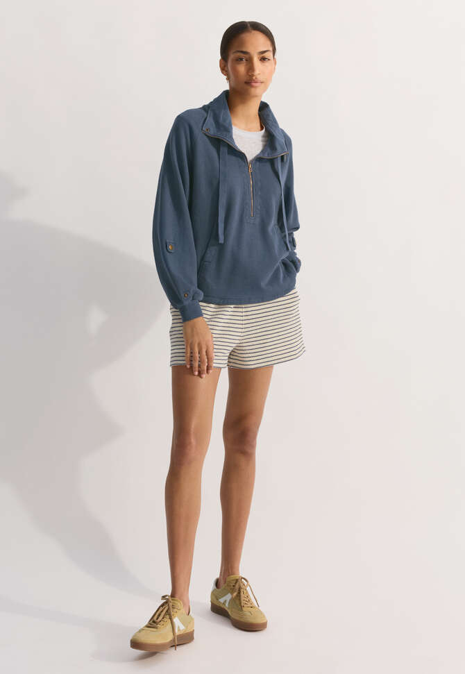 Sweatshirt mit Trichterkragen, Dunkles Denimblau, completeTheLook