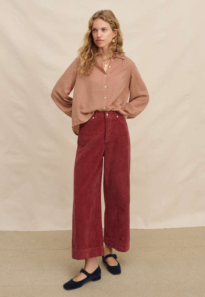 Karierte Bluse, Chili/Ecru, completeTheLook