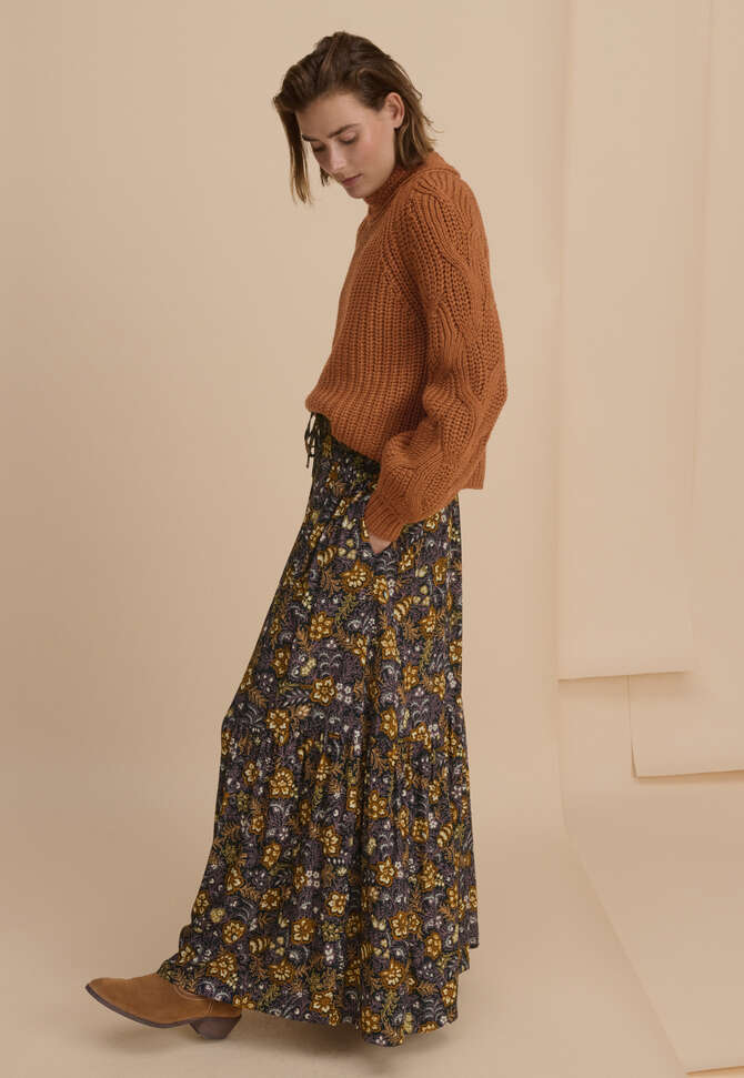 Pullover mit Zopfmuster, Gebranntes Orange, completeTheLook