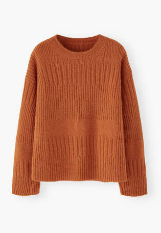 Ripppullover, Gebranntes Orange, webstill