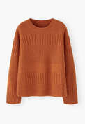 Ripppullover, Gebranntes Orange, webstill