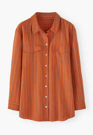 Gestreifte Bluse, Gebranntes Orange, webstill