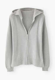 Strick-Hoodie, Eisblau, webstill