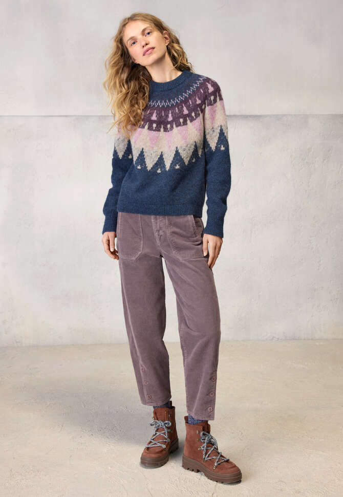 Pullover mit Passendetail, Indigo/Aubergine, completeTheLook