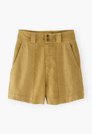 Kontraststoff-Shorts, Honigocker, webstill