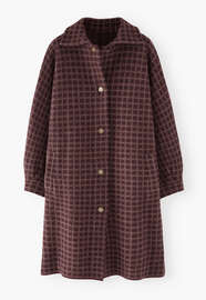 Karierte Jacke, Burgunder, webstill