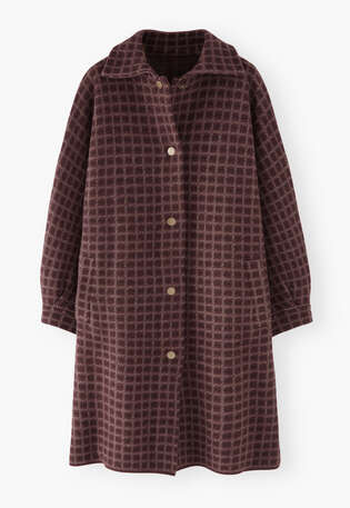 Karierte Jacke, Burgunder, webstill