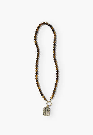 Perlenkette, Gold/Natur, webstill