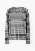 Gestreiftes Jerseyshirt, Blau/Stein, webstill