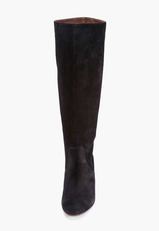 Lange Stiefel mit Absatz, Schwarz, completeTheLook
