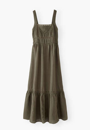 Sommerkleid, Dunkles Moos, webstill