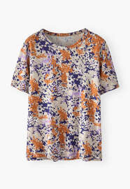 Bedrucktes T-Shirt, Stein/Rost, webstill