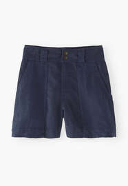 Kontraststoff-Shorts, Indigoblau, webstill