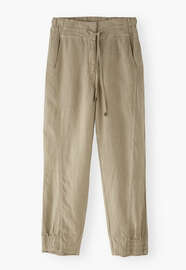 Schmal zulaufende Hose, Blasses Khaki, webstill