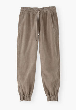 Cord-Jogginghose, Nerzbraun, webstill