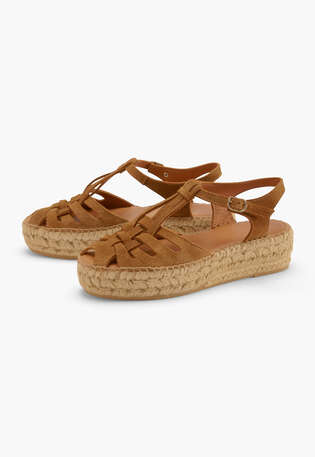 Flatform-Espadrilles, Karamell, webstill