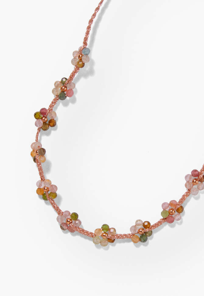Armband mit Perlenblumen, Rosa/mehrfarbig, completeTheLook