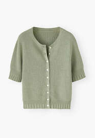 Fangmuster-Pullover, Salbeigrau, webstill