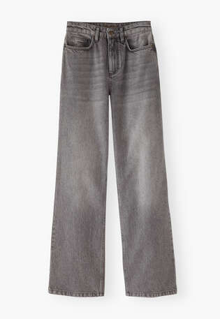 Boyfriend Jeans, Graue Waschung, webstill