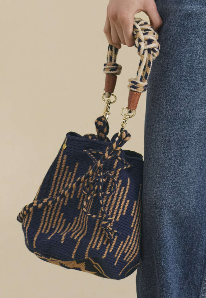 Crossbody-Tasche, Indigo-Rehbraun, completeTheLook