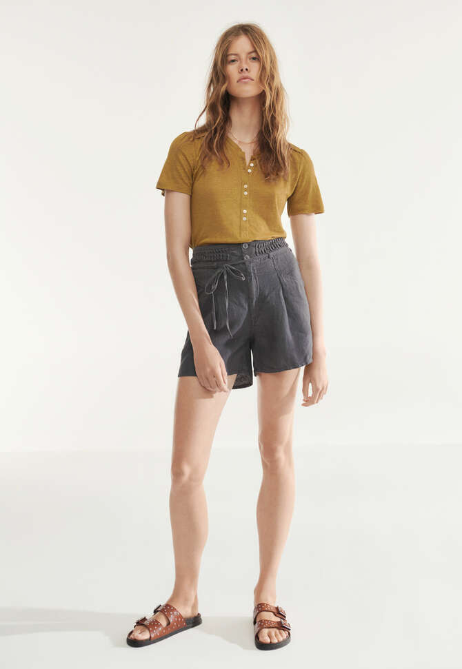 Hoch taillierte Shorts, Kohlschwarz, completeTheLook