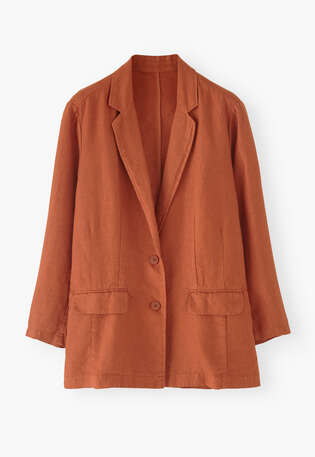 Entspannter Blazer, Gebranntes Orange, webstill