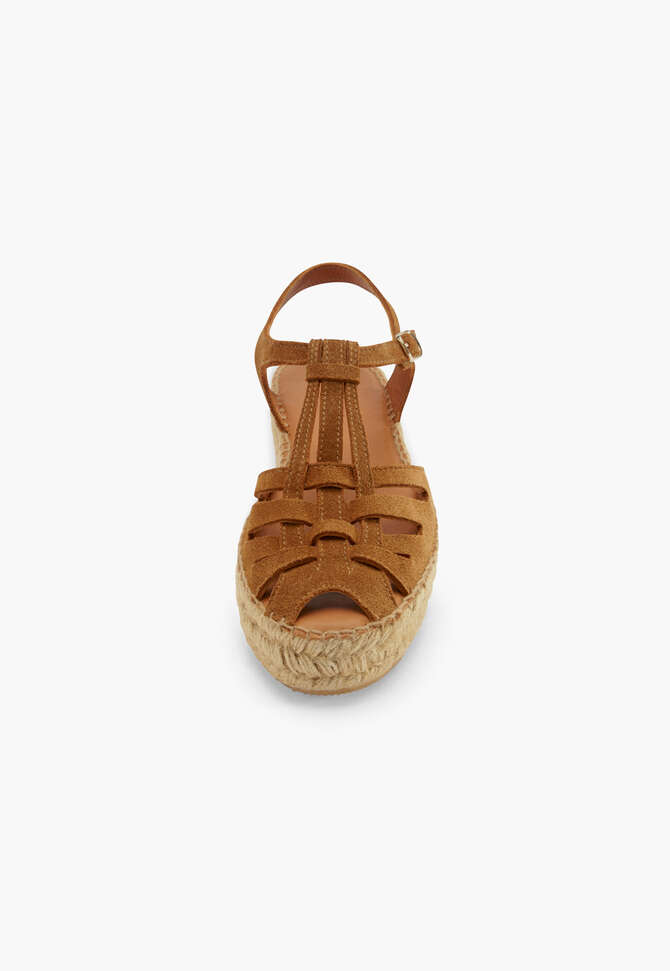 Flatform-Espadrilles, Karamell, completeTheLook