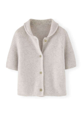 Cardigan mit Waffelmuster, Hellgrau, webstill