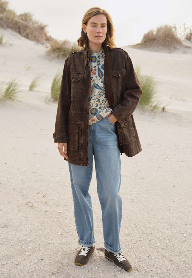 Bedrucktes Jersey-Sweatshirt, Perle/Denim, completeTheLook