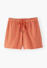Gestreifte Shorts, Orange/Elfenbein, webstill