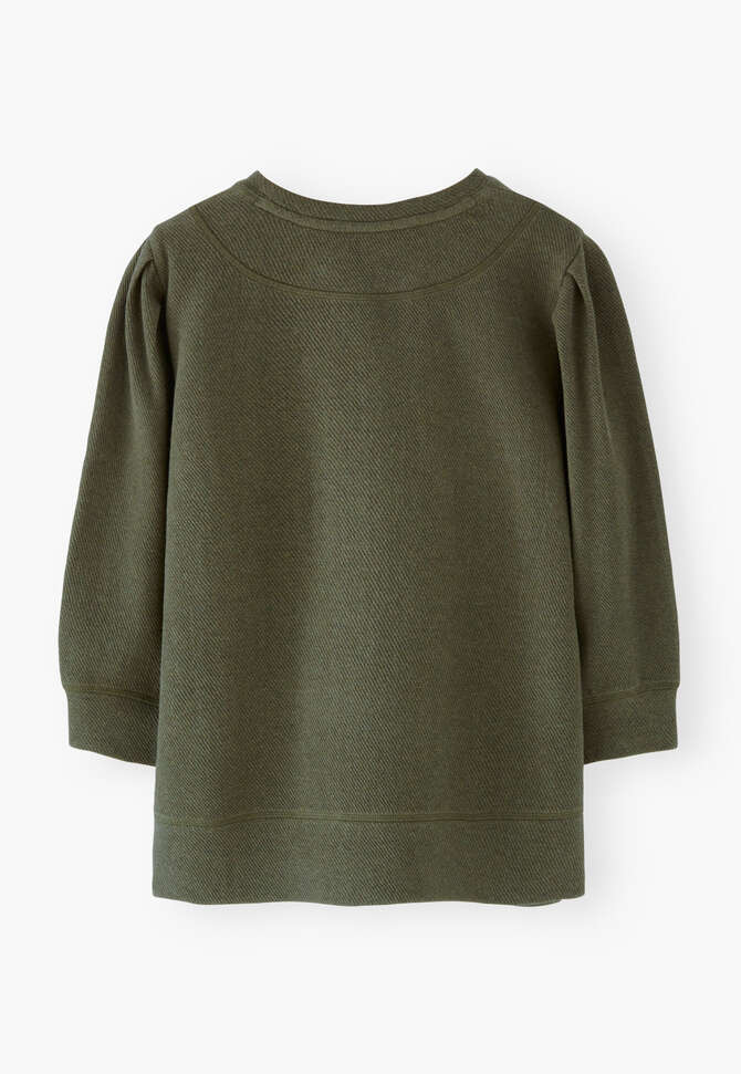 Sweatshirt mit Falten&auml;rmeln, Dunkelgr&uuml;n, completeTheLook