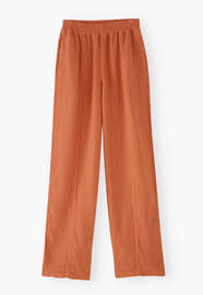 Entspannte Hose, Rotorange, webstill