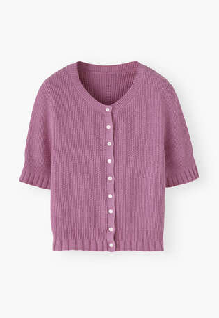 Fangmuster-Pullover, Zartes Magenta, webstill