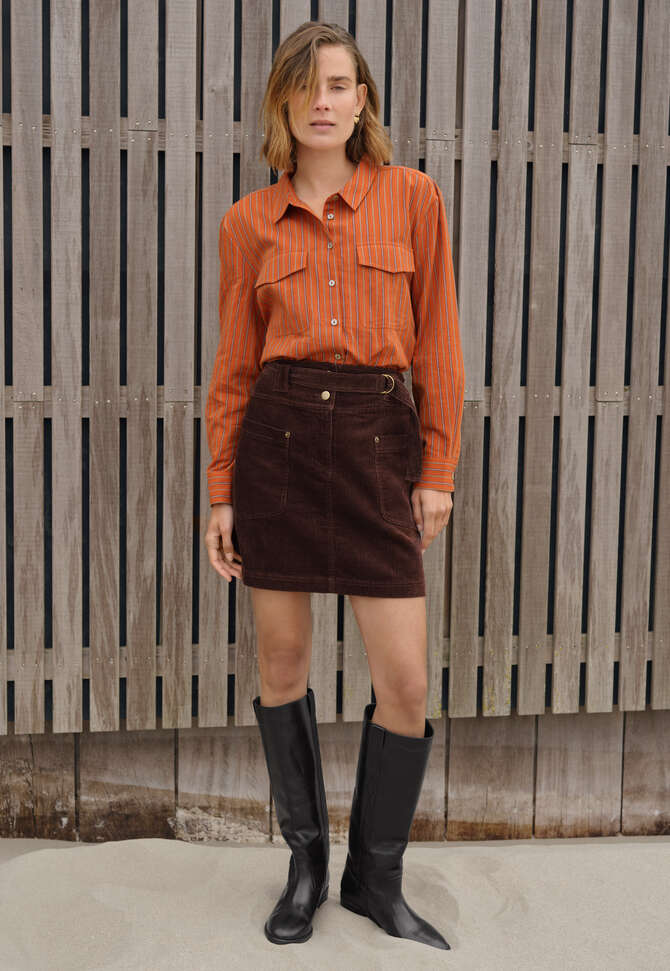 Gestreifte Bluse, Gebranntes Orange, completeTheLook