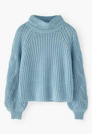 Pullover mit Zopfmuster, Zartes T&uuml;rkis, webstill