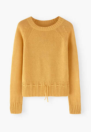 Pullover mit Tunnelzug, Zartes Gelb, webstill