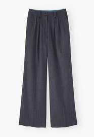 Hose mit weitem Bein, Dunkelgrau, webstill