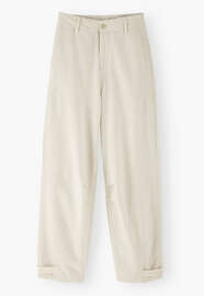 Hose mit verstellbarem Saum, Ecru, webstill