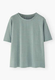 Gestreiftes T-Shirt, Pastellblau, webstill
